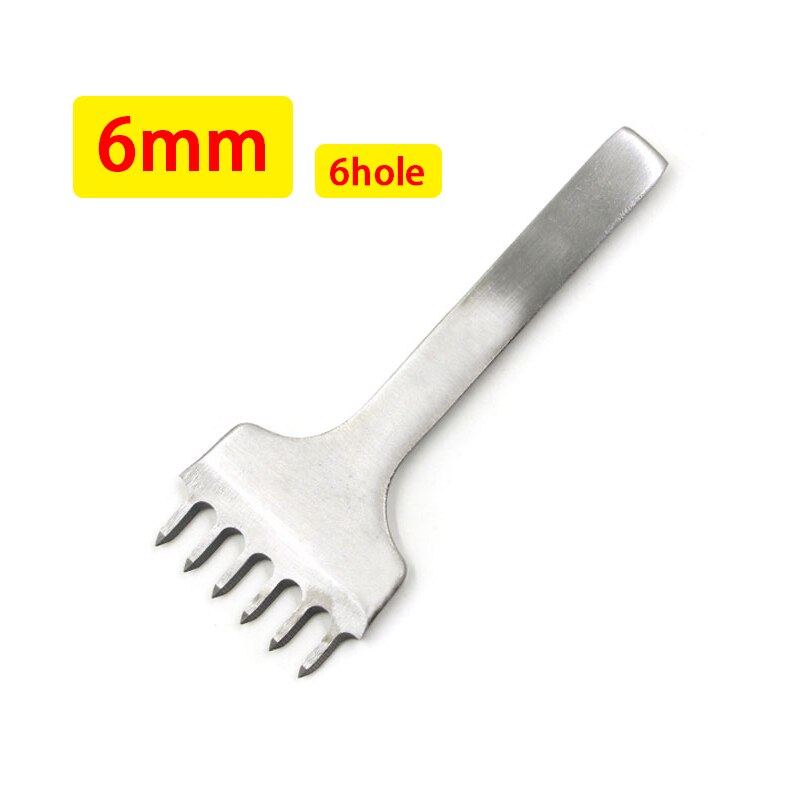 DIY Leather Craft Tools 3/4/5/6mm Spacing Punch Tool For Leather Hole Punches Tool Lacing Stitching Sewing: 6mm-6hole