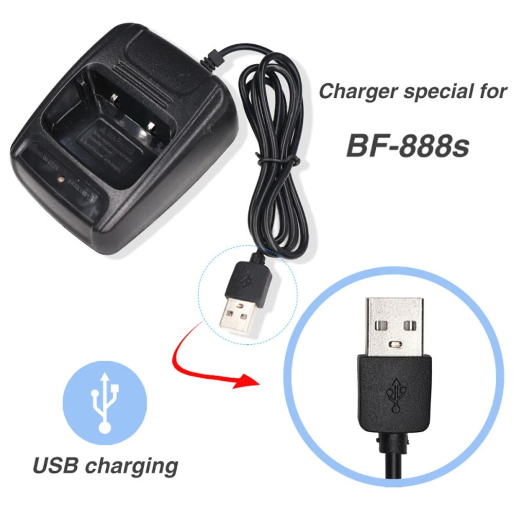 Baofeng 888S Walkie Talkie USB Charger Portable Li-ion Battery USB Cable Input 5V 1A For 666S 777s 888s Charging Accessories