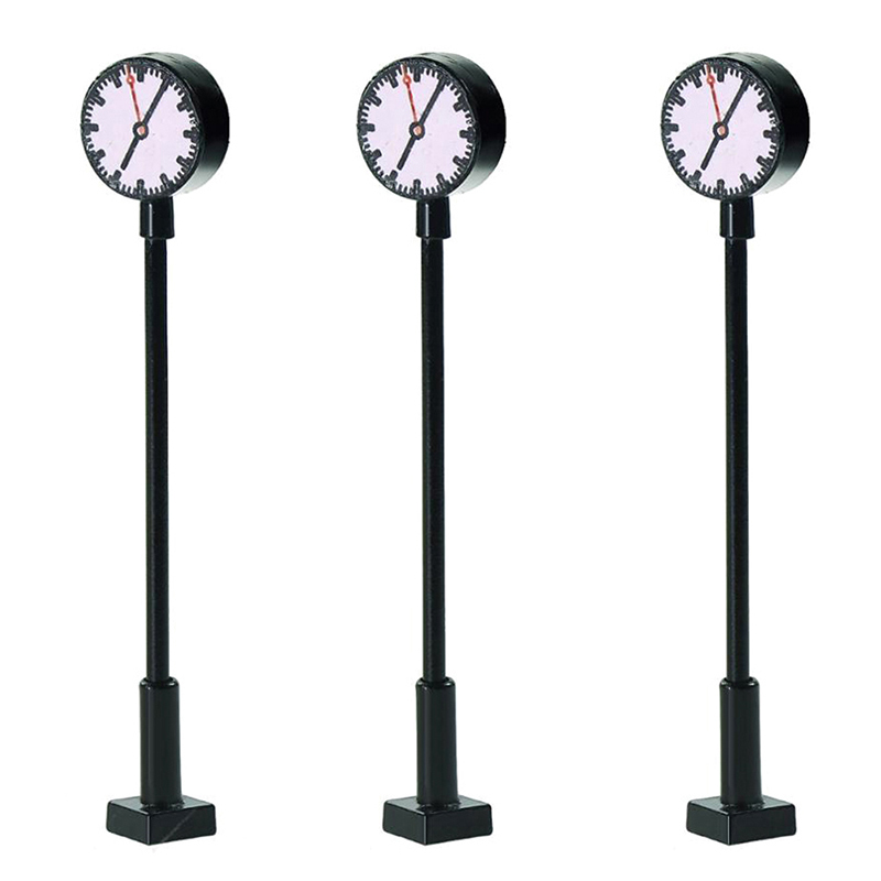 3V Miniatur LED Beleuchtung Modell Eisenbahn 1:87 Skala Lichter Leuchtet Plattform Uhr Lampe Zug Bahnhof Layout