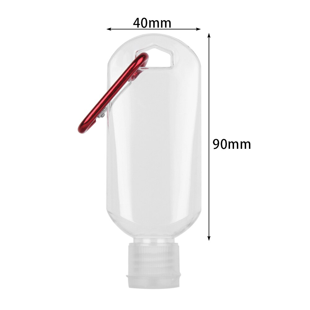 Botellas recargables de Color aleatorio, 5 unidades, 30/50ml, para lavar a mano, almacenamiento transparente vacío, contenedor de plástico transparente, gancho, herramienta de maquillaje