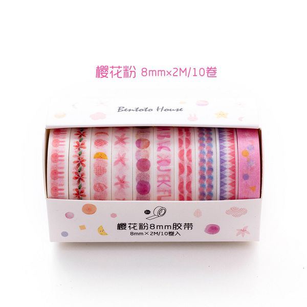 10 Pcs Washi Tape Masking Tape Set Grid Stickers Scrapbooking Cinta Adhesiva Decorativa Washitape Kawaii Wasi Tape De Decoracion: Pink