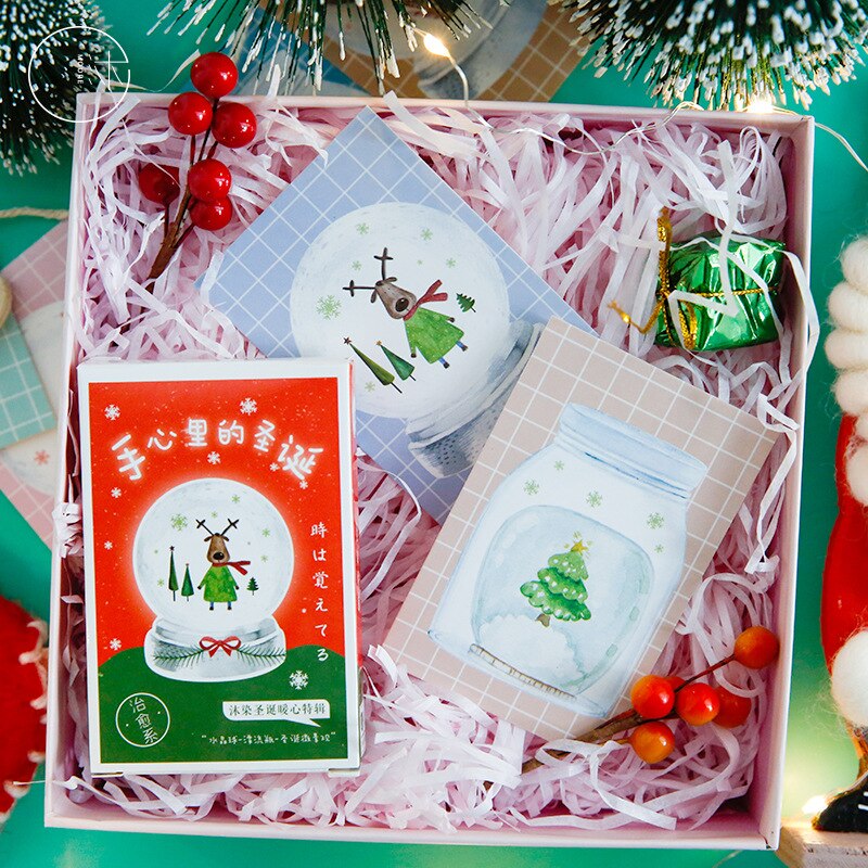 28 Sheets/Set Merry Christmas LOMO Card DIY Mini Greeting Card Warm Christmas Eve Wishes Message Card