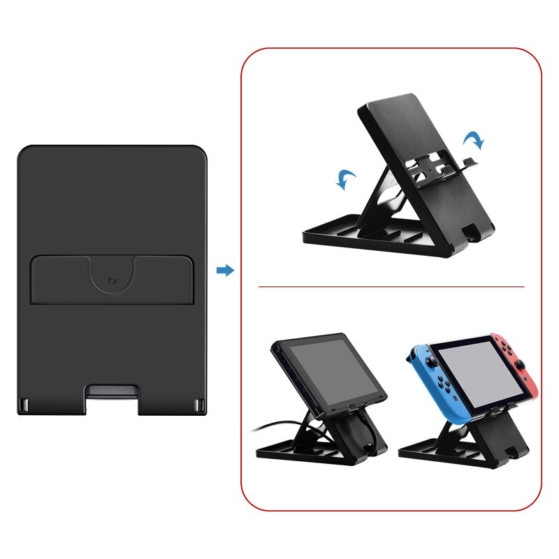 Verstelbare Houder Stand Voor Nintendo Switch Game Chassis Beugel Playstand Base Cradle Ondersteuning Voor N-Schakelaar Nintend Schakelaar Lite: Black