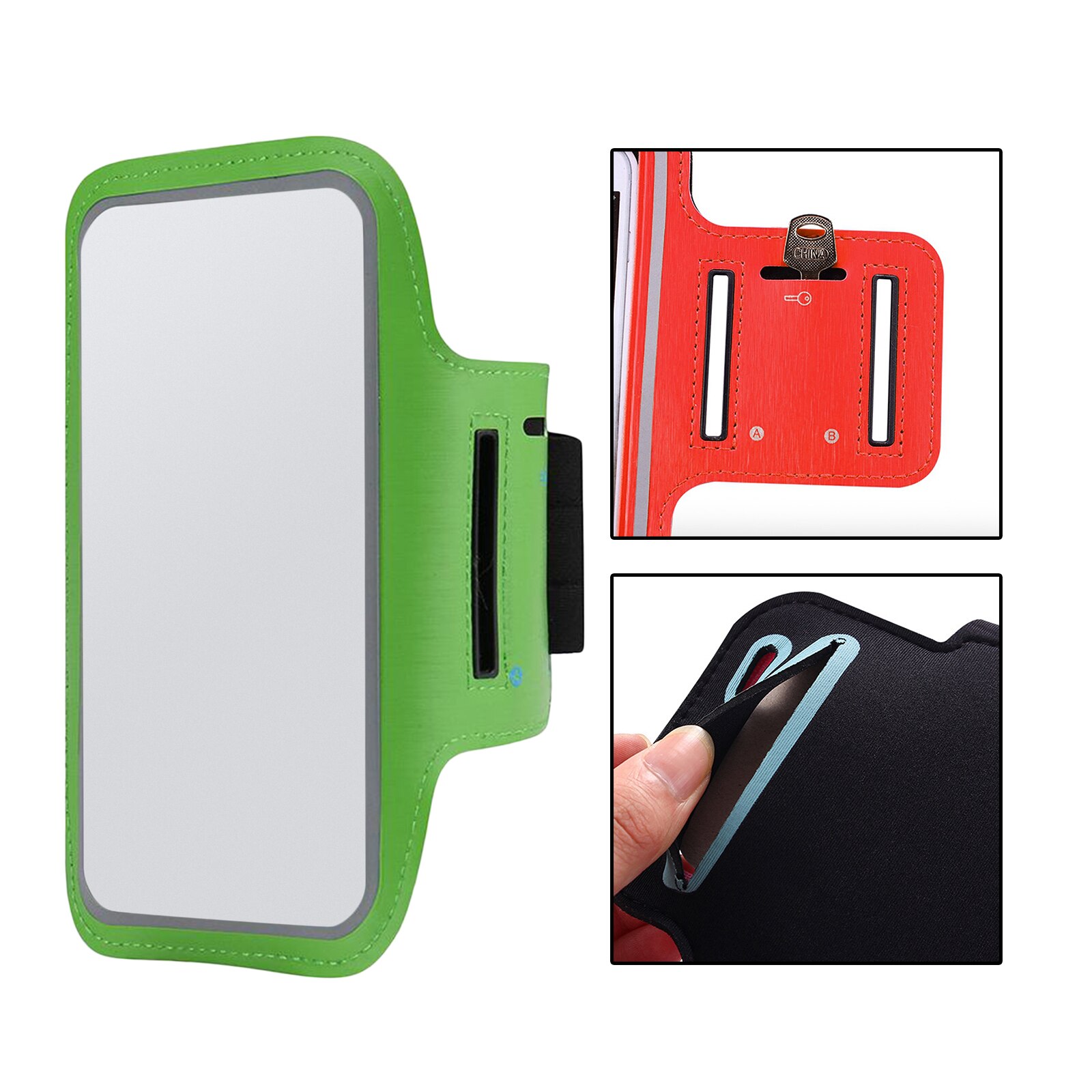 Universelles, atmungsaktives armband für sport und freizeit, aufbewahrungsbehälter, taillenband: Grün