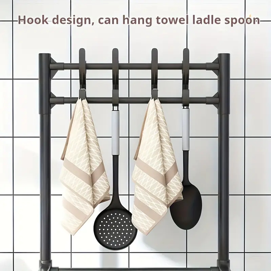 Kitchen Storage Rack Microwave Oven Pot Organizer Rolling Large Capacity Oven Rack Microwave Oven Shelves Standing Storage Shelf