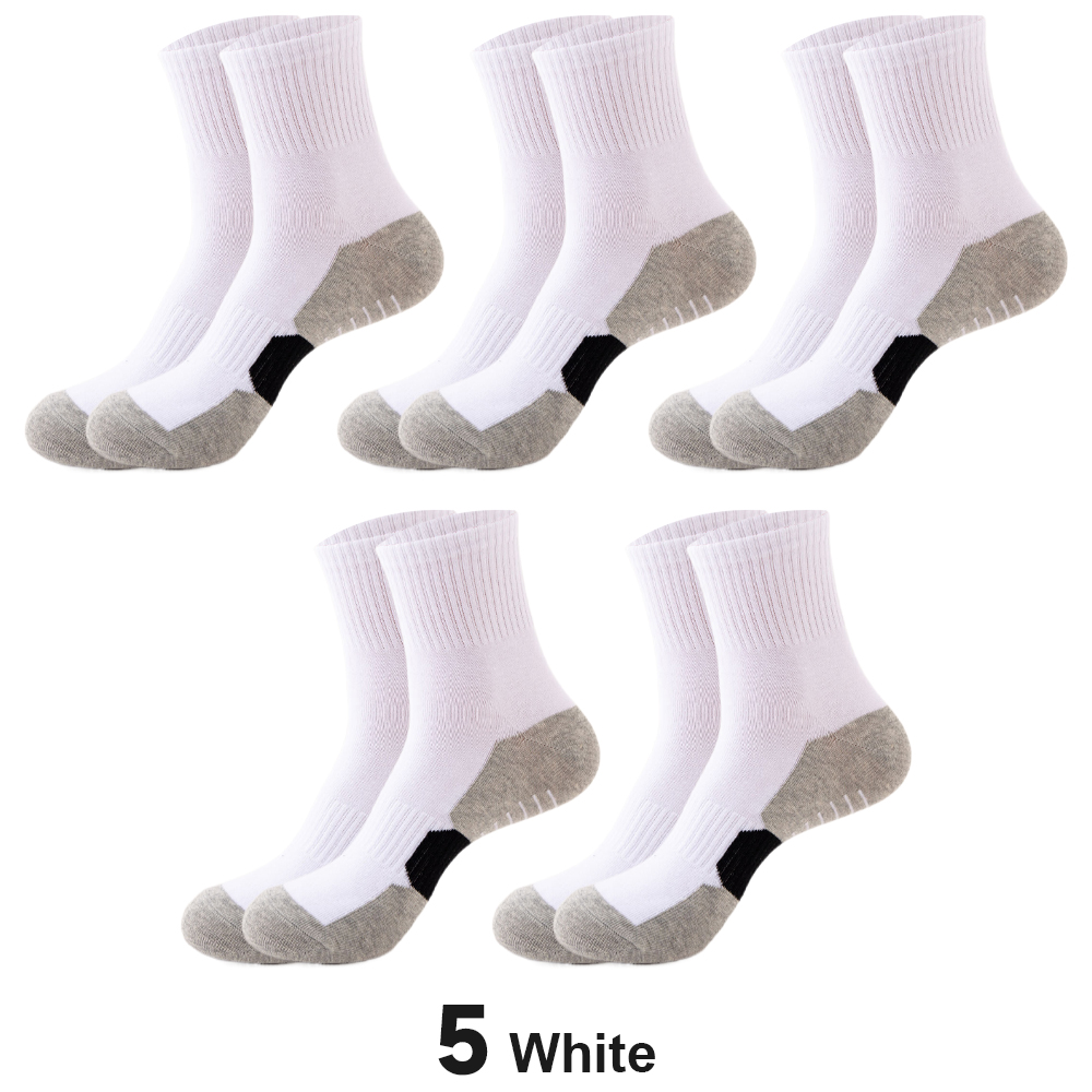 5 Pair Winter Men Socks Cotton Black Leisure Business Long Socks Walking Running Hiking Thermal Socks For Male Plus Size 38-48: Blue yellow
