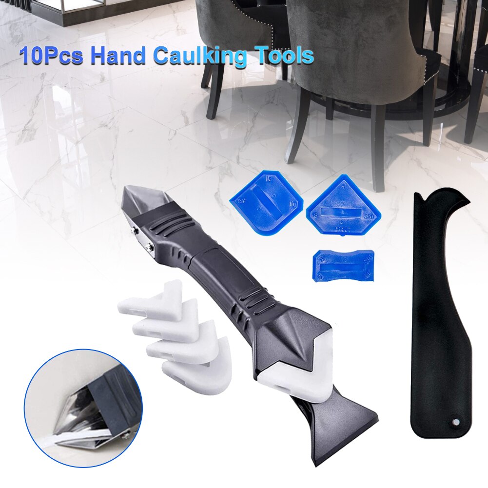10Pcs Hand Caulking Tools Kit Caulk Remover Tools Silicone Sealant Finishing Tool Caulk Nozzle Applicator Finishing for Window