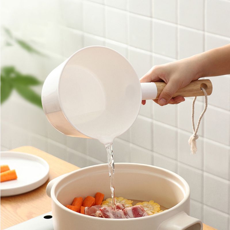 Cocina largo de madera manija agua cucharón baño blanco cuchara estilo japonés hogar 449C