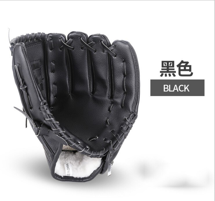 10.5-12.5 Inch Honkbal Handschoen Softbal Mitts Outdoor Training Praktijk Sport Linkerhand-40: BLACK / 10.5 inch