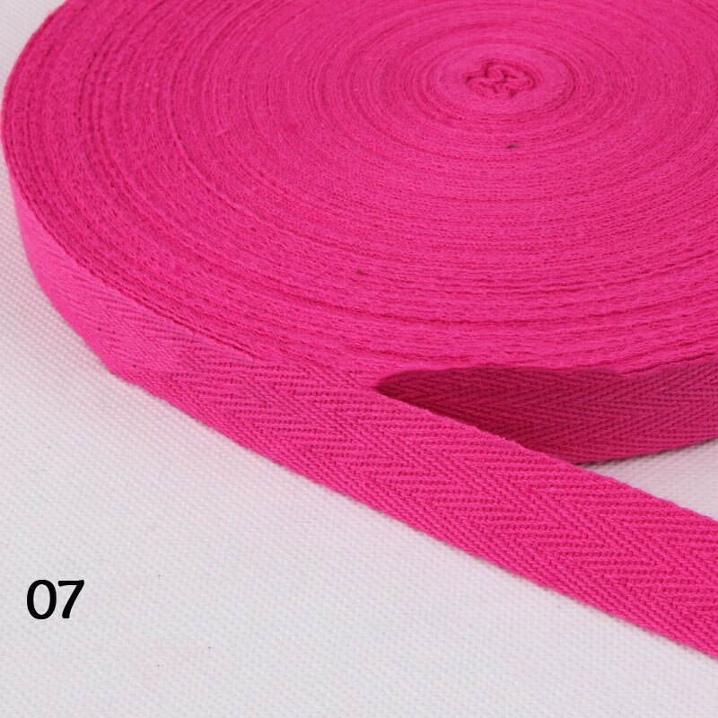 45Meters 10mm Cotton Herringbone Webbing Bias Binding Tape Bag Lable Ribbons for Wrapping Clothes Sewing Accessories DIY Craft: 7 hot pink