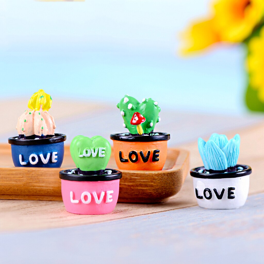 Cactus Artificial Succulents Plants Resin Succulent Desk Decor 4
