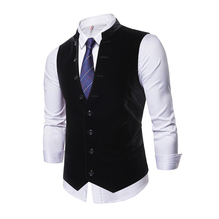 Seenimoe herre ensfarvet afslappet vest m -3xl blazerveste med flere knapper enkeltradede fritidsveste: Mv64bl / L