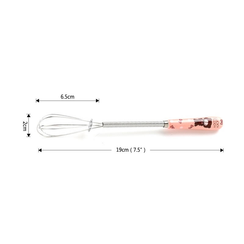 Upspirit Manual Egg Mixer with Ceramic Handle Stainless Steel Mini Hand Whisk Beater Stirrer Small Blender Kitchen Cooking Tools