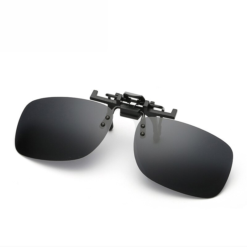 Gepolariseerde Clip Op Flip Up Zonnebril Mannen Vrouwen Shades Clip Op Voor Bijziendheid Bril Rijden Vissen Outdoor Eyewear Bril: Black