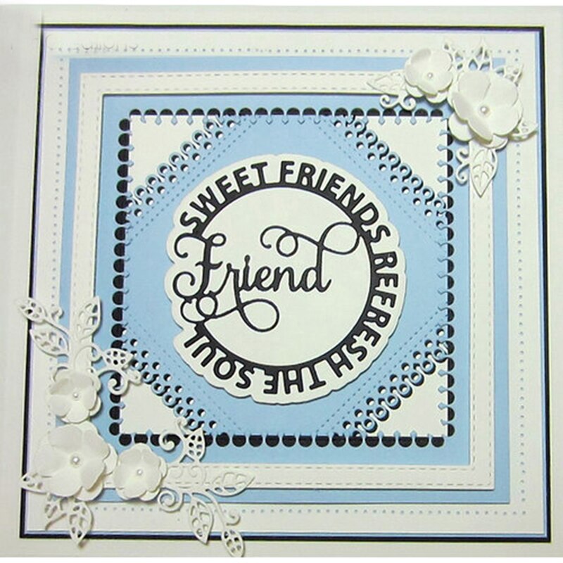 Square Border frame metal die cutting dies set DIY Scrapbooking & Stamping Card die cut making Crafts embossing Stencil