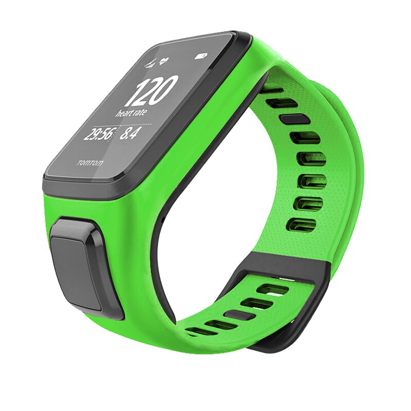 Originele Kleurrijke Zachte Siliconen Vervanging Wrist Band Strap Voor Tomtom Runner 2 3 Spark 3 Gps Smart Horloge armband: green
