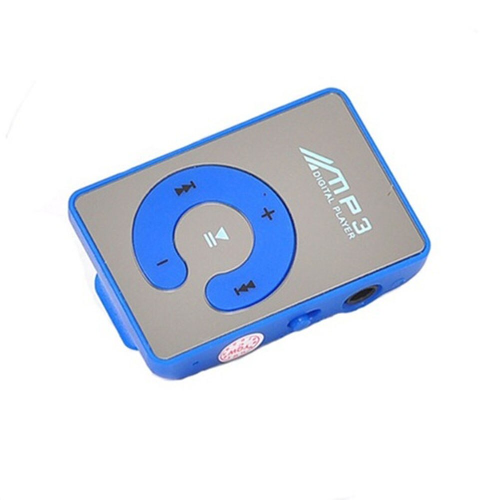 Miroir Mini lecteur MP3 TF carte Portable étanche numérique sport musique C bouton Clip numérique lecteur de musique USB1.1/2.0: Bleu