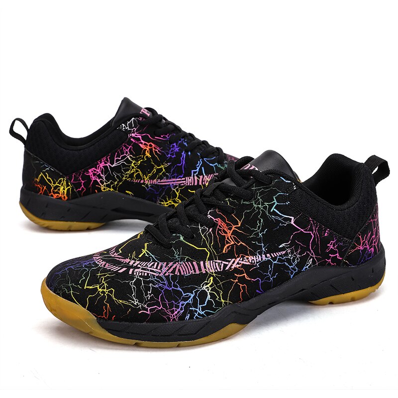 Ademend Badminton Schoenen Mannen en Vrouwen Licht Sportschoenen Anti-gladde Sneakers voor Athletic Maat 35-46: Black / 7