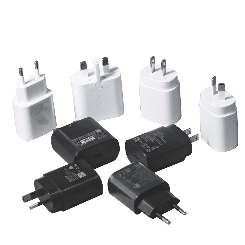 Pro Samsung S21 Ultra Ladegerät PD 25W Adapter Typ C Chargeur Pro Galaxis M62 S21+ S20 FE 5G Telefon USB C Ladegerät EU uns UK AU Stecker
