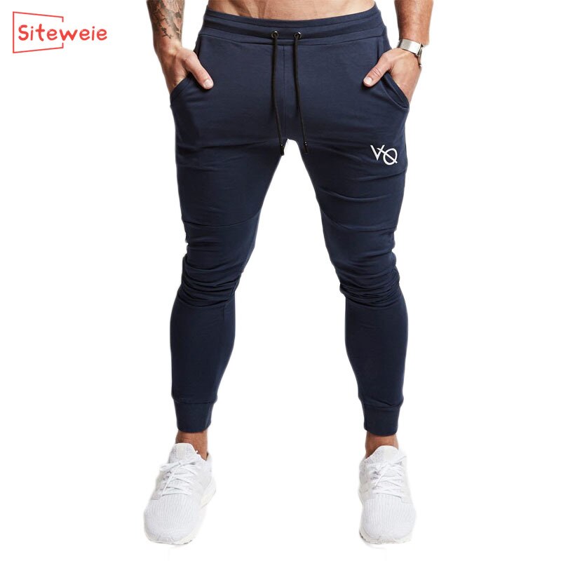 Siteweie bomuld jogger træningsbukser udendørs træningsbukser i bomuld sportstøj fitnessbukser mænd fitnesscentre skinny sweatpants  g244