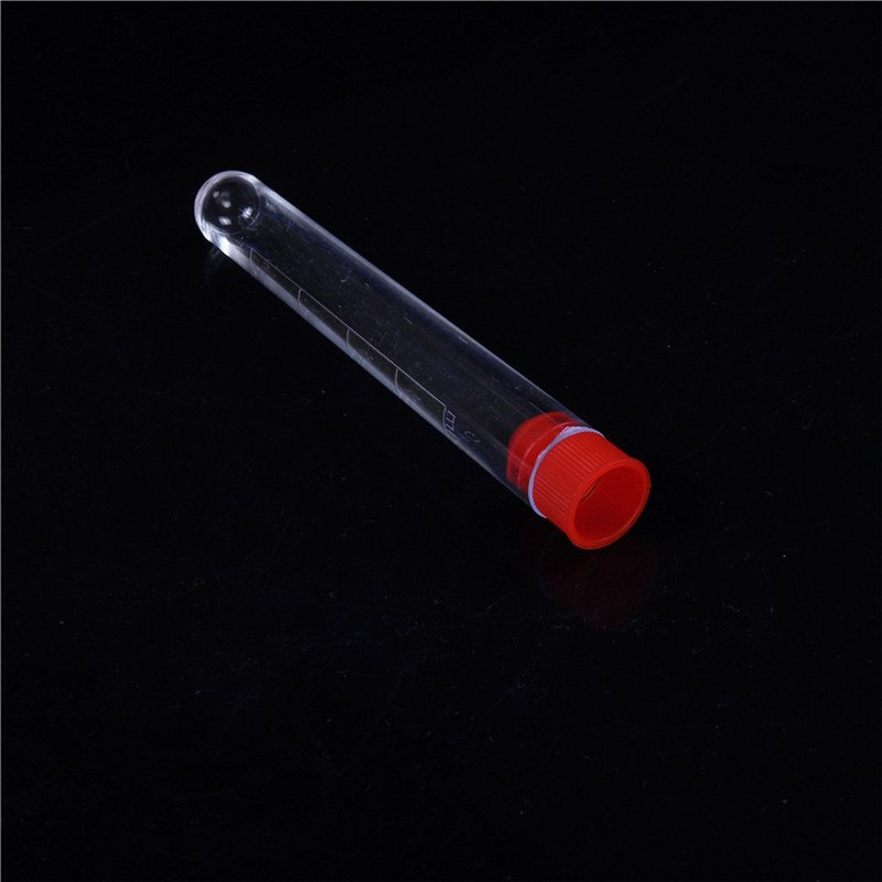 16x100mm Clear Plastic Test Tubes 10pcs Round Bottle Tubes with Caps Lab