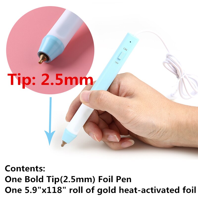 Kalligraphie Spitze deutlich Spitze Heizung Heißer Stanzen Stift einstellen HinzufüGen Glänzende Handschrift Stimmung Und Schimmernden Akzent Zu Ihrem Projekt: 2.5mm deutlich Spitze