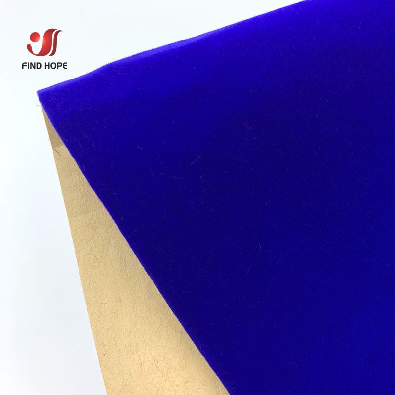 Revêtement en papier velours auto-adhésif 40cm x 150cm, pour tiroir à bijoux, autocollant en tissu coloré, bricolage: Bleu