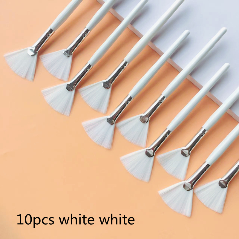 10/20/50 Uds. Brochas de maquillaje para base con forma de abanico, brocha multifuncional para máscara Facial, aceite esencial, herramientas de maquillaje de belleza para mujeres: Azul