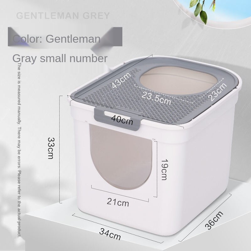 Caja de arena moderna para pasillo, desodorante de inodoro de gran tamaño, canal largo, completamente cerrado, a prueba de salpicaduras, suministros para gatos: W