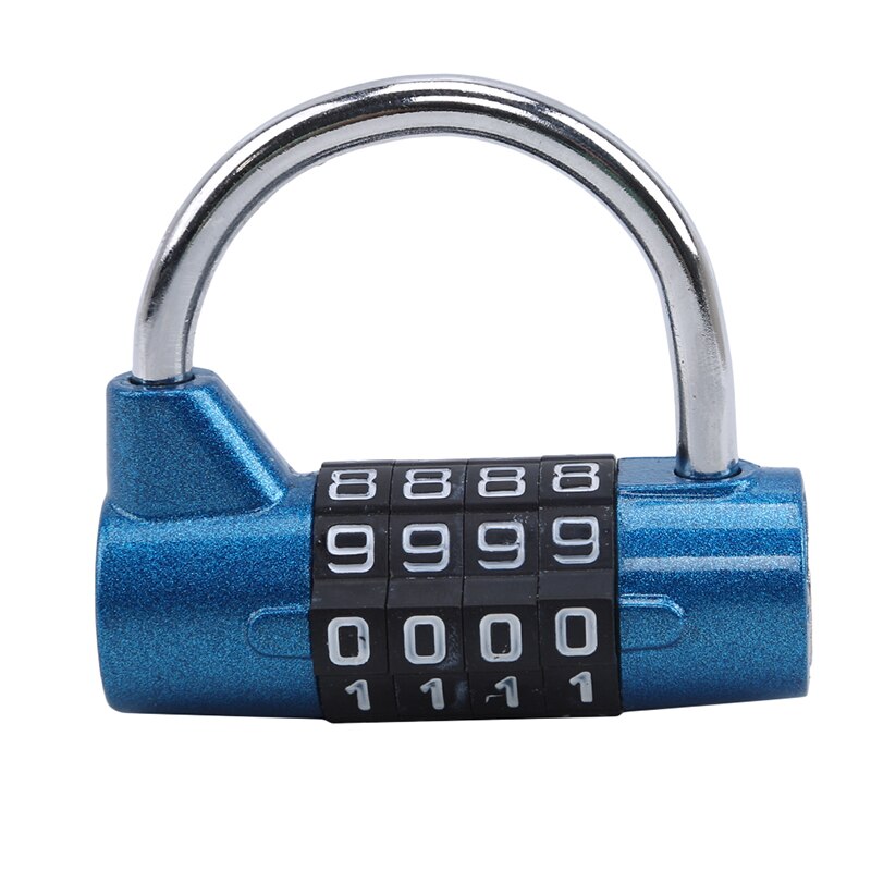 Heavy Duty 4 Dial Digit Combination Lock Weatherproof Security Padlock Outdoor Gym Safely Code Lock Black