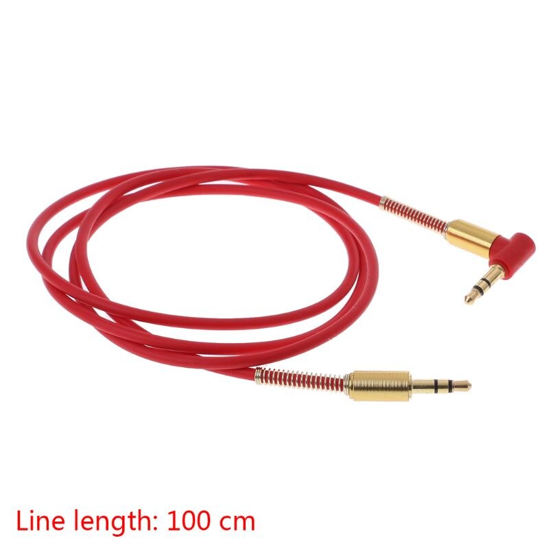 Bil aux kabel 3.5mm jack hann til hann hifi universal stereokabel med 90 graders vinkel