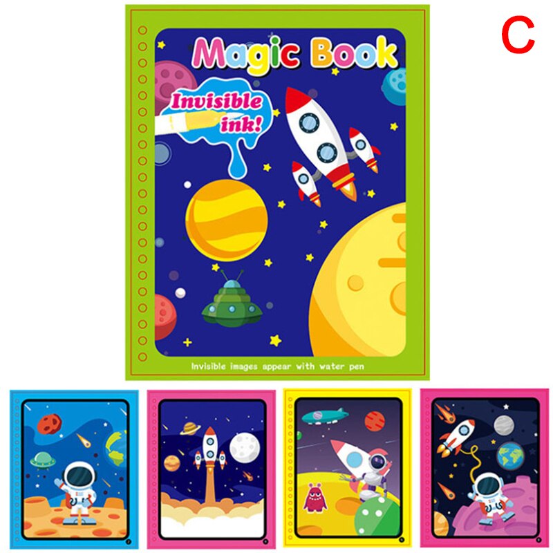 Livre de coloriage stylo magique peinture planche à dessin pour enfants jouets magique eau dessin livre d'anniversaire répété réutilisable GDeals: C
