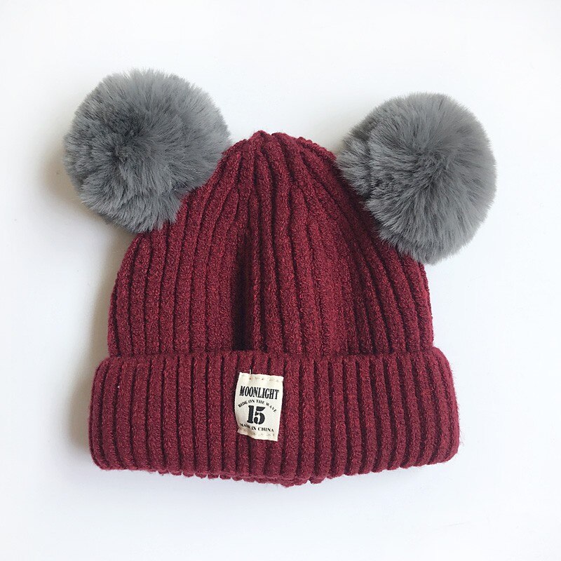 Baby Girl Boy Winter Hat Soft Warm Beanies Pompon Hat Elasticity Knit Hats Children Casual Solid Color Caps
