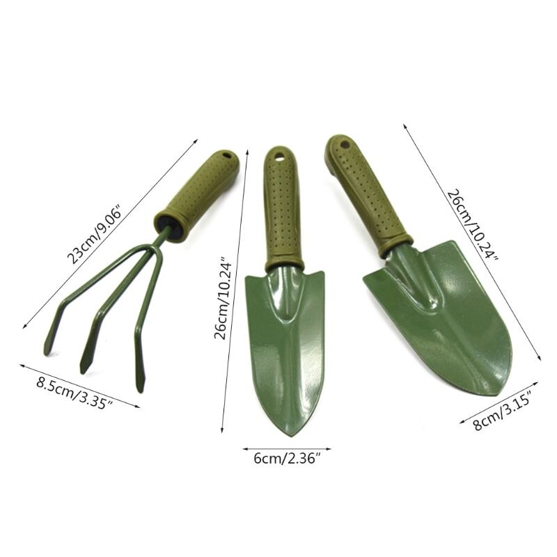 3Pcs Spade Fork Shovel Rake Harrow Set Gardening Tools Potted Plants Maintenance Suit Anti Slip Handle