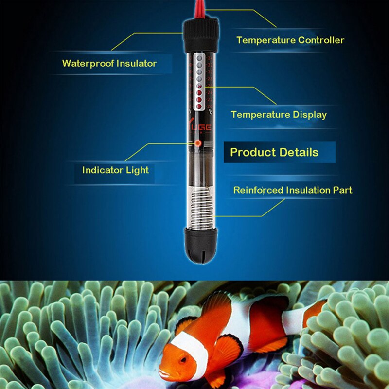 Automatische Boiler Verwarmingselement Aquarium Accessoires Aquarium Waterdicht Eu Plug Constante Temperatuur 25W/50W/100W/200W/300W