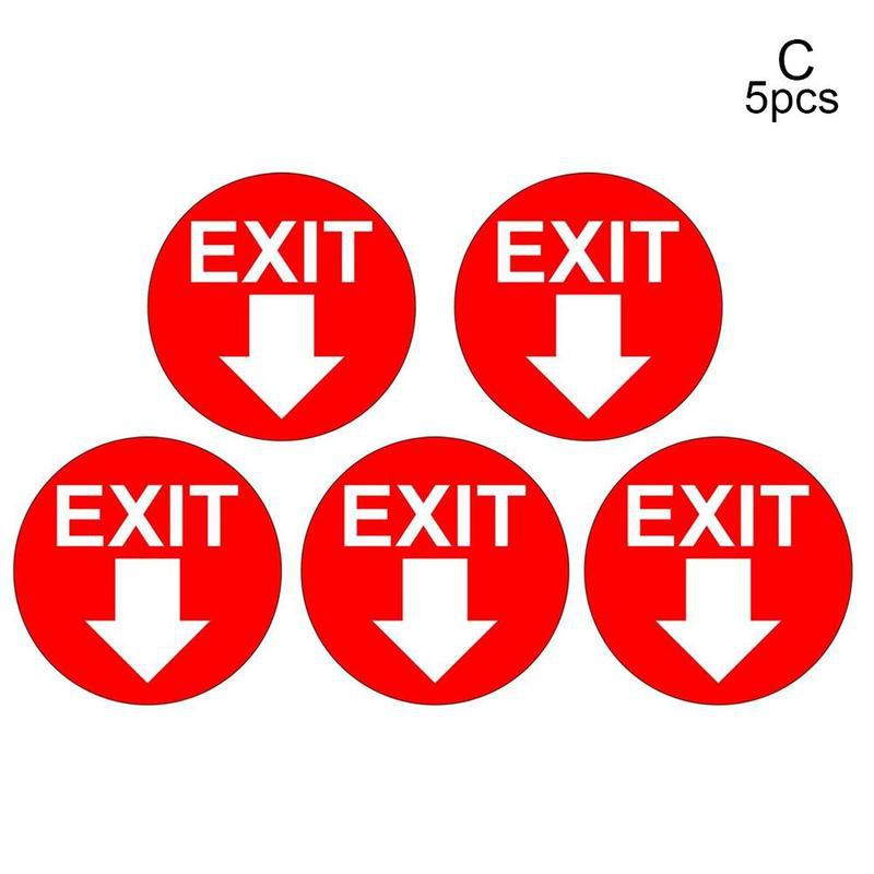5pcs Safety Floor Sign Marking Direction Social Distance Floor Decal Self-adhesive Floor Label: C