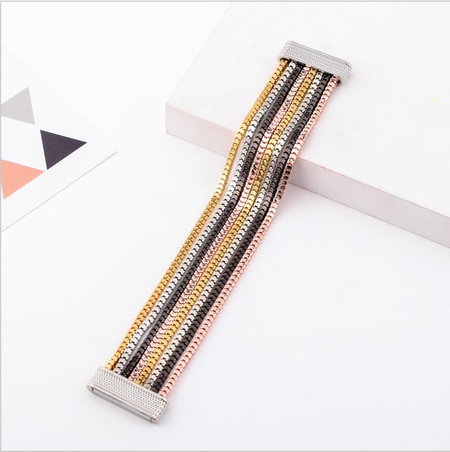 Finden Mich Jahrgang mehrschichtig Magnet wickeln Armbänder & Armreifen für Frauen Schmuck boho Punk lange Kette Armbinde: mischen Farbe