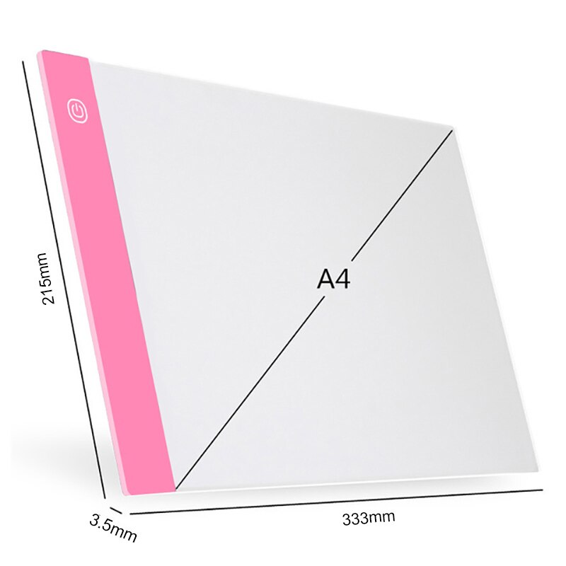 A3/A4/A5 LED Drawing Boards Tracing Board Copy Pads LED Drawing Tablet Plate Art Writing Table Three Dimming Artcraft Light Box: A4 Pink