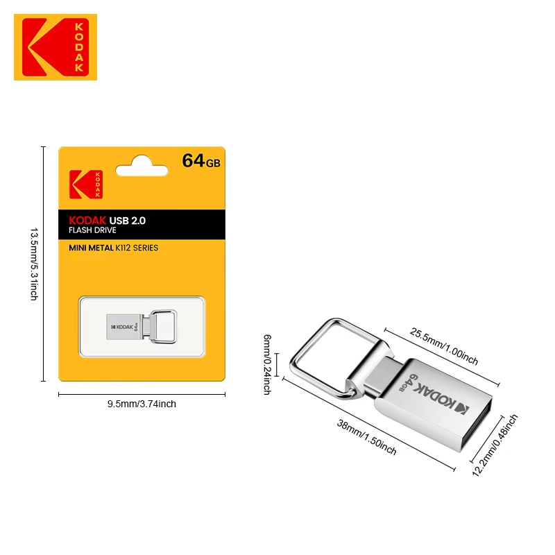 KODAK K112 Mini USB Flash Drive USB2.0 Pen Memory Drive 32GB 64GB128GB U Disk USB2.0 Portable Memory for Car PC