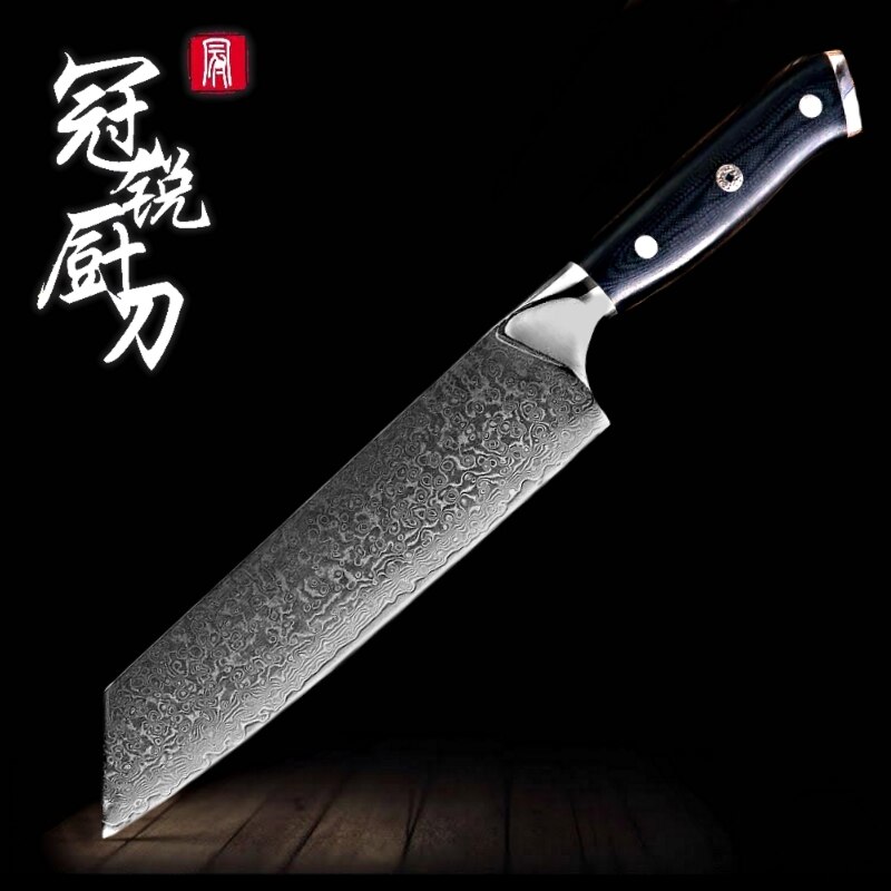 Damascus Kitchen Knife vg10 Japanese Damascus Stainless Steel Chef Cleaver Paring Boning Knives Best Family Christmas: 7.7 inch kiritsuke