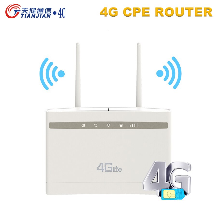 TIANJIAN 4G WiFi Router CPE external dual antenna 4G wireless modem hotspot WAN LAN port PPTP mobile 4g wireless router unlocked