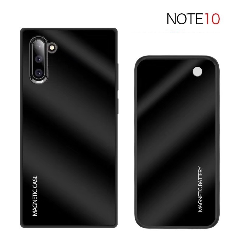 Funda de cargador de batería inalámbrico para Samsung Galaxy Note 10 Plus, Note 8 9, carcasa con gradiente de vidrio templado y cargador magnético