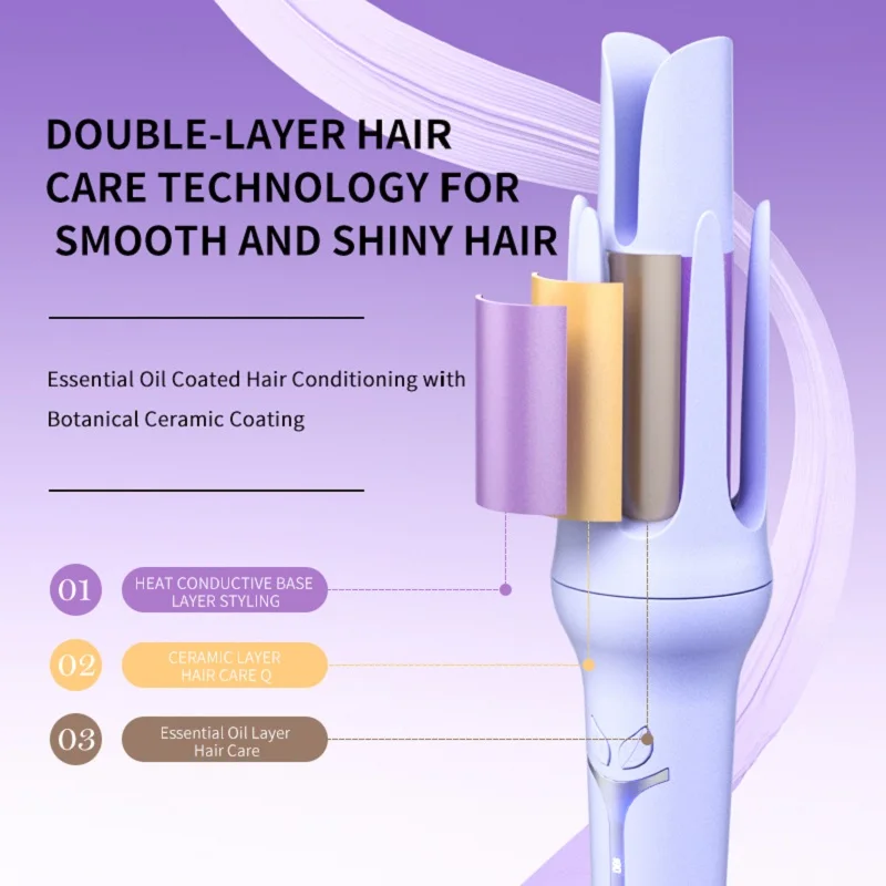 Automatic Curling Iron 32 mm Big Roll Anion Ceramic Hair Curler 4-Speed Adjustable Fast Heating Styling Tools
