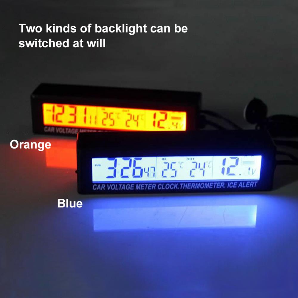 LED Wecker Digitale Tisch Uhr Auto Elektronische Große Zeit Temperatur Fahrzeug Spannung Alarm Anzeige
