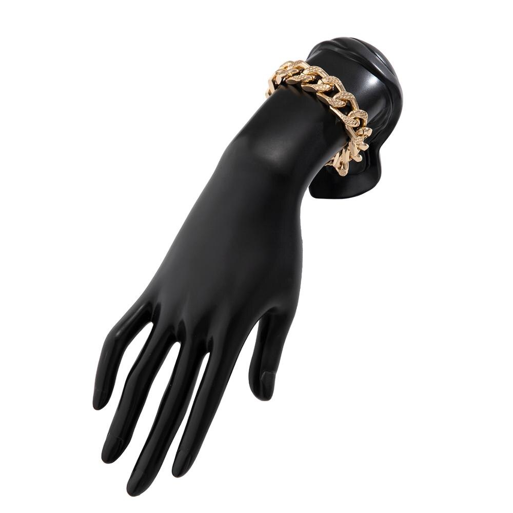 Punk Miami Kubanischen Aluminium Kette Armbinde Armreif Hüfte hüpfen Boho groß klobig Dick Verknüpfung sperren verdrehte Frauen Hand Handgelenk Schmuck