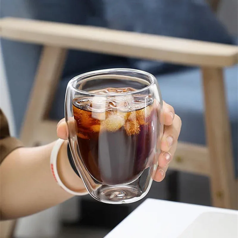 5 maten dubbelwandige geïsoleerde glazen beker heldere espresso koffiemokken handgemaakte biermok thee melkglas whisky glazen kopjes drinkgerei