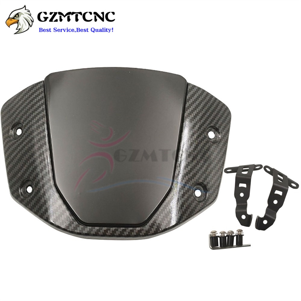 Carbon Faser CB 650R 1000R Windschutzscheibe Windschutz für Handa CB650R CB650 CB1000R Wind Touring Bildschirm Schild: Black