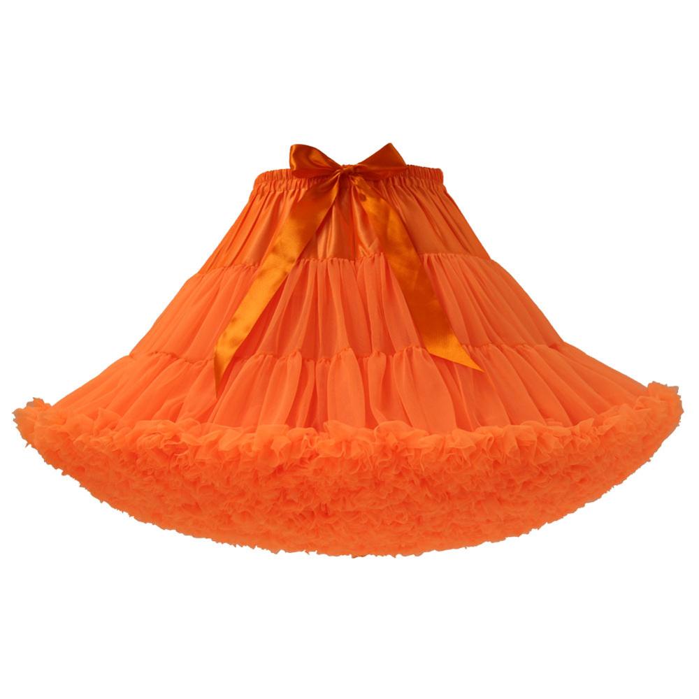 Hongfuyu rokken dames pluizige tutu petticoat onderrok volwassen sexy minirok hoge empire ballet rok jupon bruiloft accessoires: Oranje