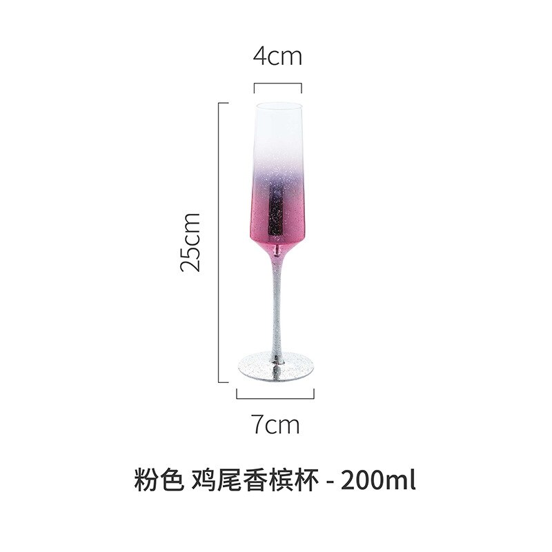 Kleur Sterrenhemel Beker Thuis Kristal Glas Rode Wijn Glas Champagne Glas Cocktail Glas Champagne Glazen Borrelglaasjes Mokken: B-Pink 200ml-1pc