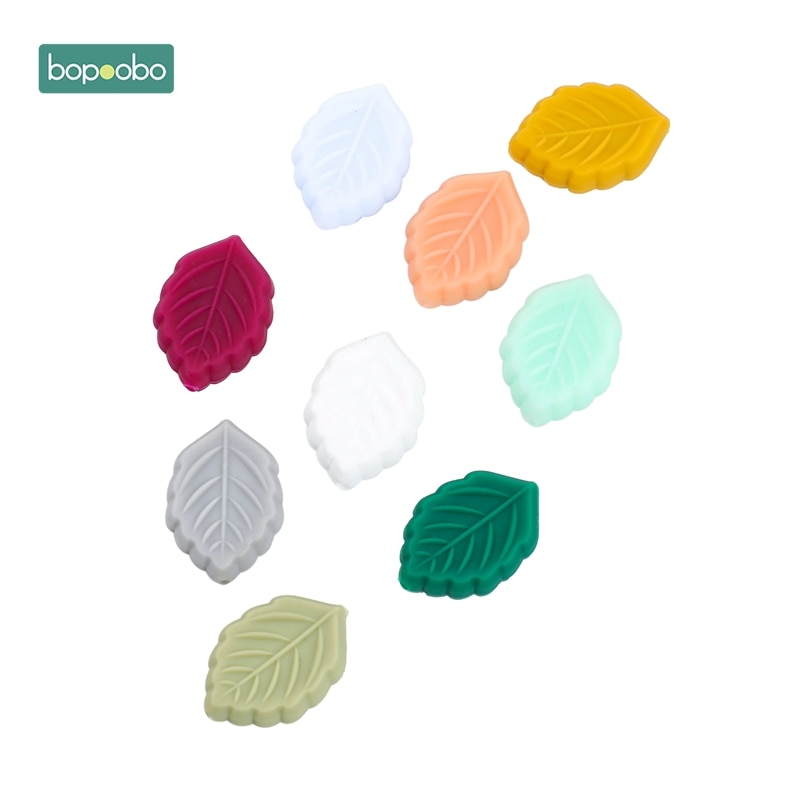 Bopoobo 5pc Silikon Perlen Blatt sehr klein Stange BPA FREI Silikon Beißringe Baby Spielzeug Silizium Perlen DIY Baby Zahnen Silikon nagetier